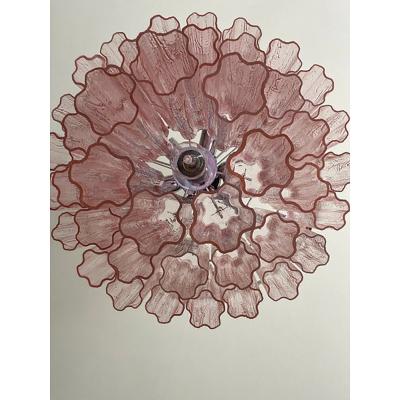  SimoEng Contemporary Tronchi Murano Glass Chandelier in Venini Style