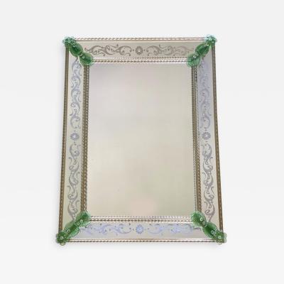  SimoEng Contemporary Venetian Rectangular Green Floreal Hand Carving