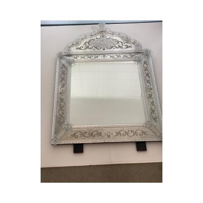  SimoEng Contemporary Venetian Squared Floreal Hand Carving Mirror