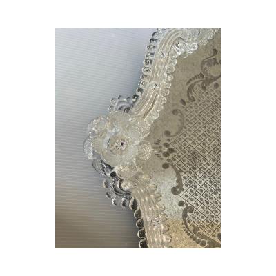  SimoEng Contemporary Venetian Squared Floreal Hand Carving Mirror