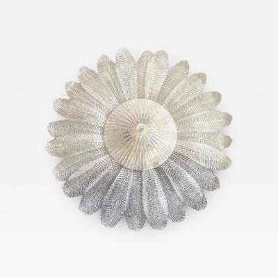  SimoEng Contemporary Venetian Sunflwer Murano Glass White Flush Mount