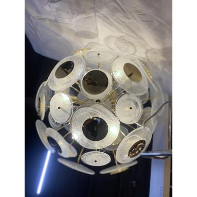  SimoEng Contemporary Venied White Alabastro Murano Style Glass Sputnik Chandelier