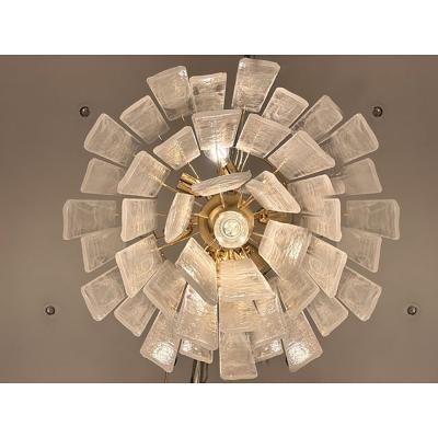  SimoEng Contemporary Venied White Listelli Alabastro Murano Glass Style Chandelier