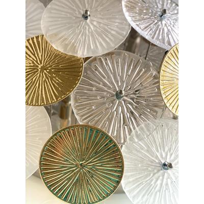  SimoEng Contemporary Water Lily Brass and Murano Glass Sputnik Flush Mount