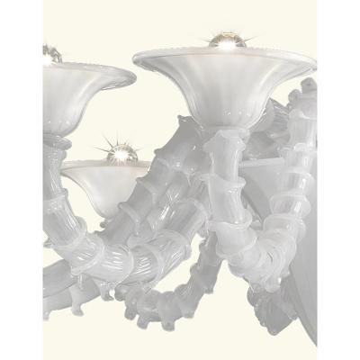  SimoEng Contemporary White Rezzonico Murano Style Glass Chandelier