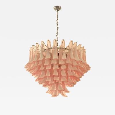  SimoEng Contemporary White and Pink Selle Murano Glass Petali Chandelier