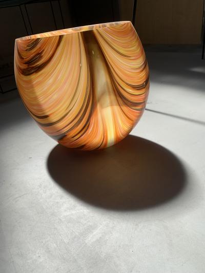  SimoEng Early 21st Century Artistic Vase in Murano Attributed Glass With Colored Reeds