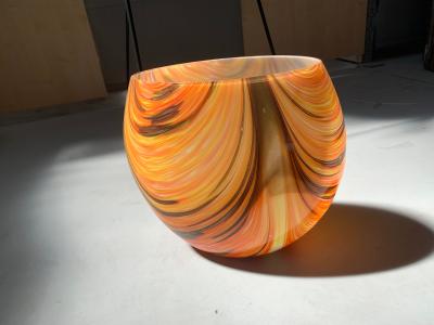  SimoEng Early 21st Century Artistic Vase in Murano Attributed Glass With Colored Reeds