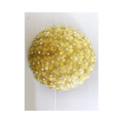  SimoEng Early 21st Century Gold Flowers Murano Glass Flush Mount