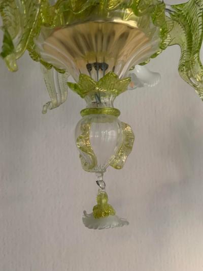 SimoEng Floral Green Leaves and Milky Calle Chandelier