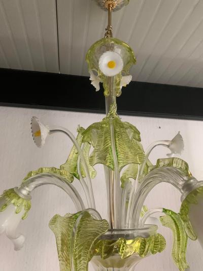  SimoEng Floral Green Leaves and Milky Calle Chandelier