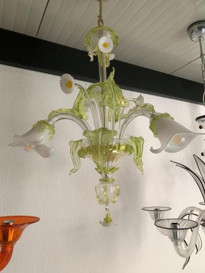 SimoEng Floral Green Leaves and Milky Calle Chandelier