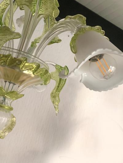  SimoEng Floral Green Leaves and Milky Calle Chandelier