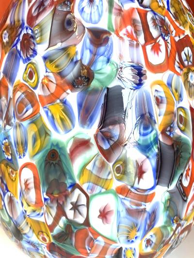  SimoEng Floral Multicolor Murano Style Glass Egg Small Table Lamp