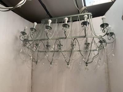  SimoEng Florentine Art Black Metal 14 Light Wrought Iron Chandelier Made in Italy