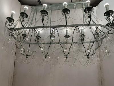  SimoEng Florentine Art Black Metal 14 Light Wrought Iron Chandelier Made in Italy