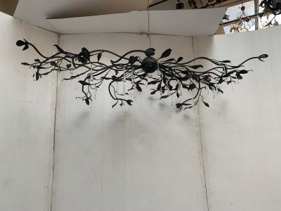  SimoEng Florentine Art Black Metal Wrought Iron Chandelier Made in Italy 12 800