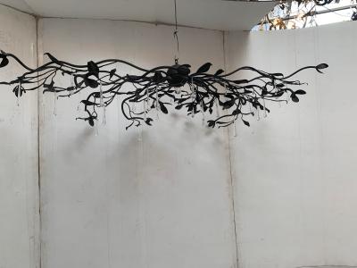  SimoEng Florentine Art Black Metal Wrought Iron Chandelier Made in Italy 12 800