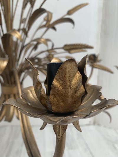  SimoEng Florentine Art Brown and Gold Handmade Brushed Metal 8 Light Wrought Iron