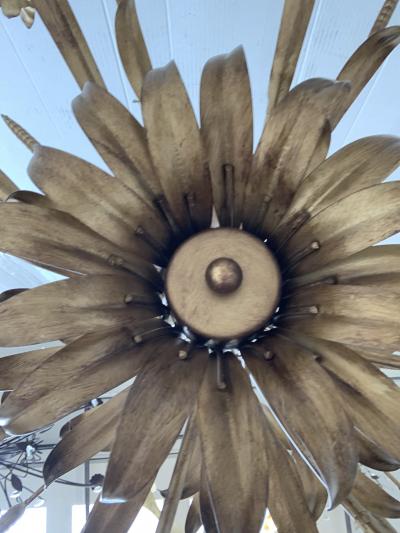  SimoEng Florentine Art Brown and Gold Handmade Brushed Metal 8 Light Wrought Iron