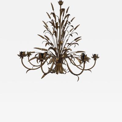  SimoEng Florentine Art Brown and Gold Handmade Brushed Metal 8 Light Wrought Iron