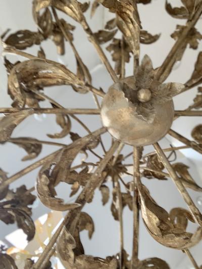  SimoEng Florentine Art Gold Handmade Painted Metal 10 Light Wrought Iron Chandelier