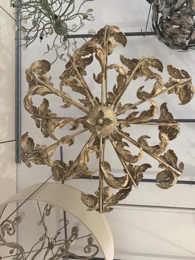  SimoEng Florentine Art Gold Handmade Painted Metal 10 Light Wrought Iron Chandelier