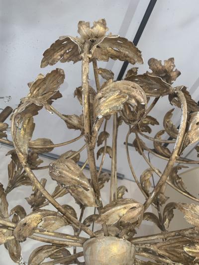  SimoEng Florentine Art Gold Handmade Painted Metal 10 Light Wrought Iron Chandelier