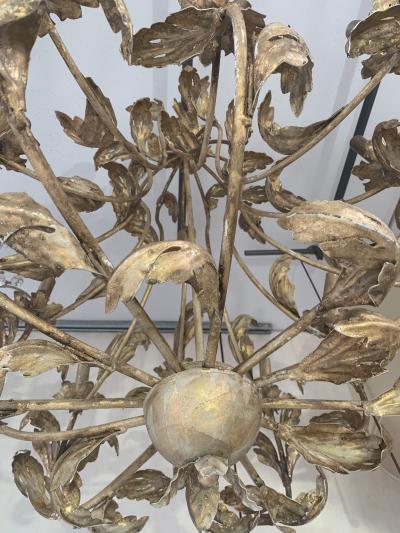  SimoEng Florentine Art Gold Handmade Painted Metal 10 Light Wrought Iron Chandelier