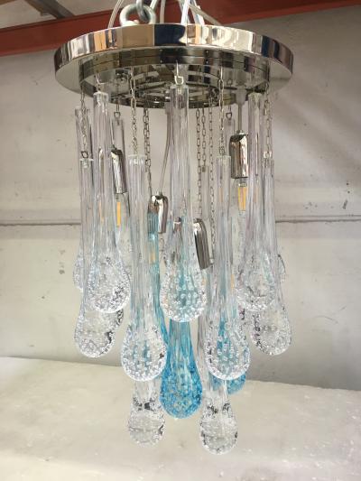  SimoEng Flush mount in metal frame gold Diameter and big drops murano glass