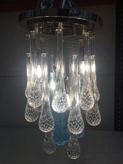  SimoEng Flush mount in metal frame gold Diameter and big drops murano glass