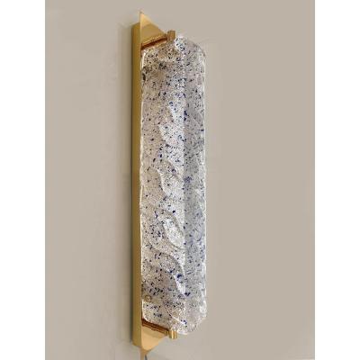  SimoEng Gold Wall Sconces with Blue Graniglia Murano Glass by Simoeng for Simoeng