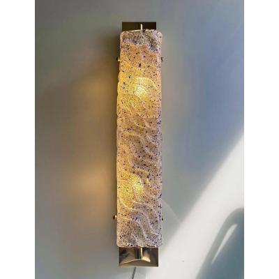  SimoEng Gold Wall Sconces with Blue Graniglia Murano Glass by Simoeng for Simoeng