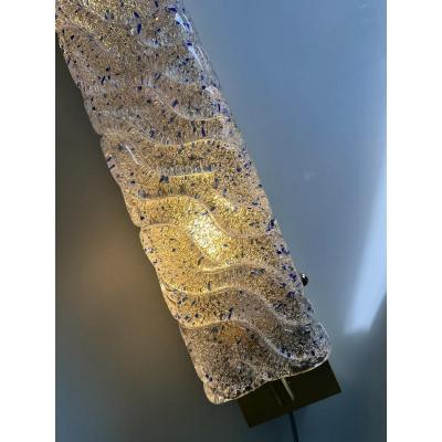  SimoEng Gold Wall Sconces with Blue Graniglia Murano Glass by Simoeng for Simoeng