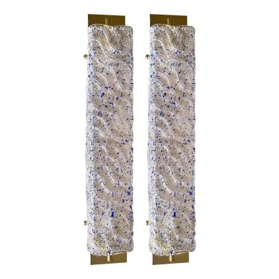  SimoEng Gold Wall Sconces with Blue Graniglia Murano Glass by Simoeng for Simoeng