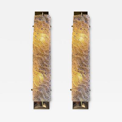  SimoEng Gold Wall Sconces with Blue Graniglia Murano Glass by Simoeng for Simoeng