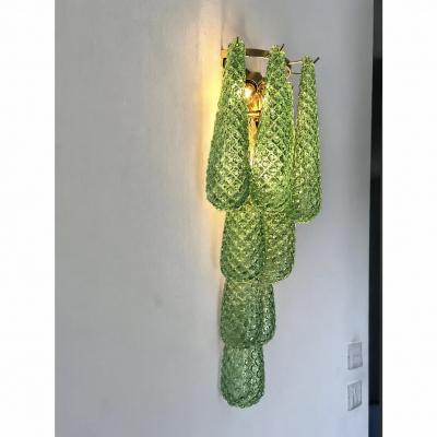  SimoEng Graniglia Green Conchiglie Murano Glass Gold Wall Sconce by Simoeng Lot of 2