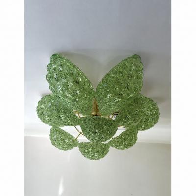  SimoEng Graniglia Green Conchiglie Murano Glass Gold Wall Sconce by Simoeng Lot of 2