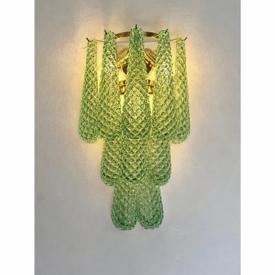  SimoEng Graniglia Green Conchiglie Murano Glass Gold Wall Sconce by Simoeng Lot of 2