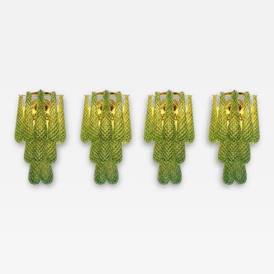  SimoEng Graniglia Green Conchiglie Murano Glass Gold Wall Sconce by Simoeng Lot of 4