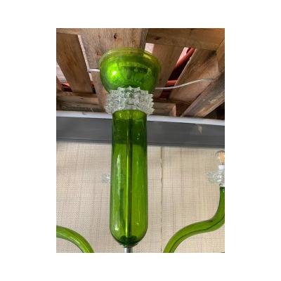  SimoEng Green Murano Glass Chandelier with Trasparent Rostrato Boubeches from Simoeng