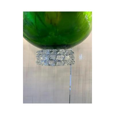  SimoEng Green Murano Glass Chandelier with Trasparent Rostrato Boubeches from Simoeng