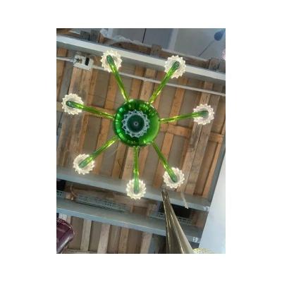  SimoEng Green Murano Glass Chandelier with Trasparent Rostrato Boubeches from Simoeng