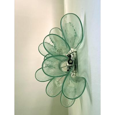  SimoEng Green Wather Murano Glass Selle Wall Sconces in Mazzega Style