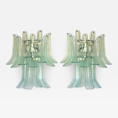  SimoEng Green Wather Murano Glass Selle Wall Sconces in Mazzega Style