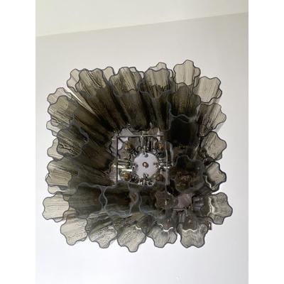  SimoEng Grey Tronchi in Venini Style Murano Glass Sputnik Squared Flush Mount