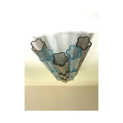  SimoEng Grey and Light Blue Murano Glass Tronchi Sconces by Simoeng Set of 2