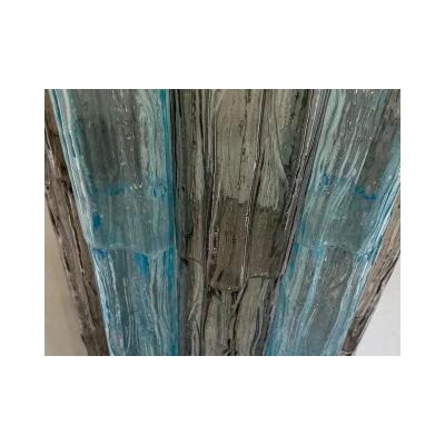  SimoEng Grey and Light Blue Murano Glass Tronchi Sconces by Simoeng Set of 2