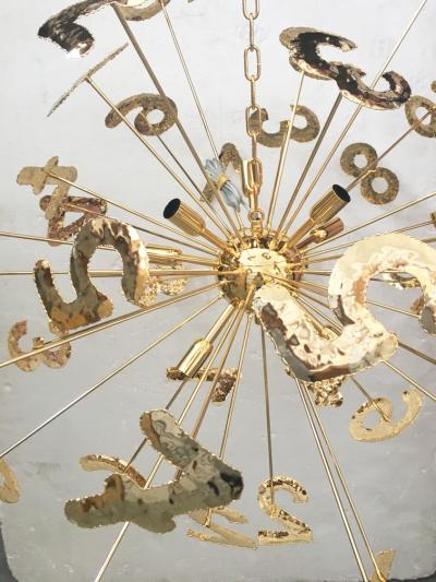  SimoEng HAND MADE BRASS NUMBERS SPUTNIK CHANDELIER