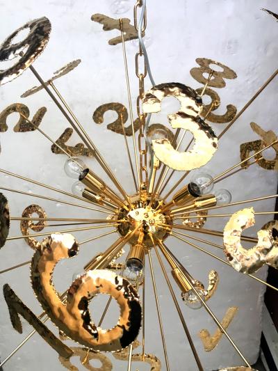  SimoEng HAND MADE BRASS NUMBERS SPUTNIK CHANDELIER